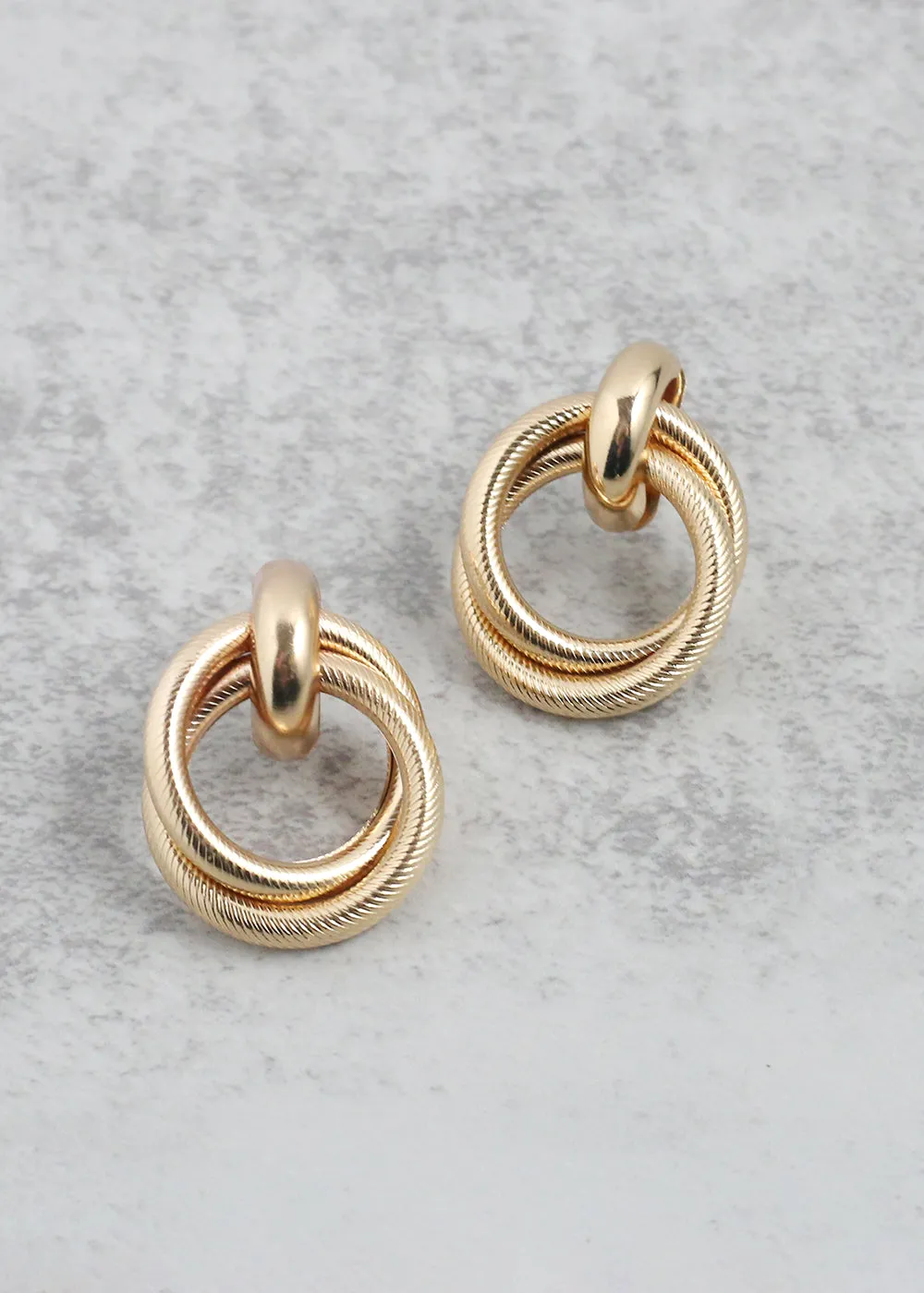 Twisted Hoop Drop Earrings