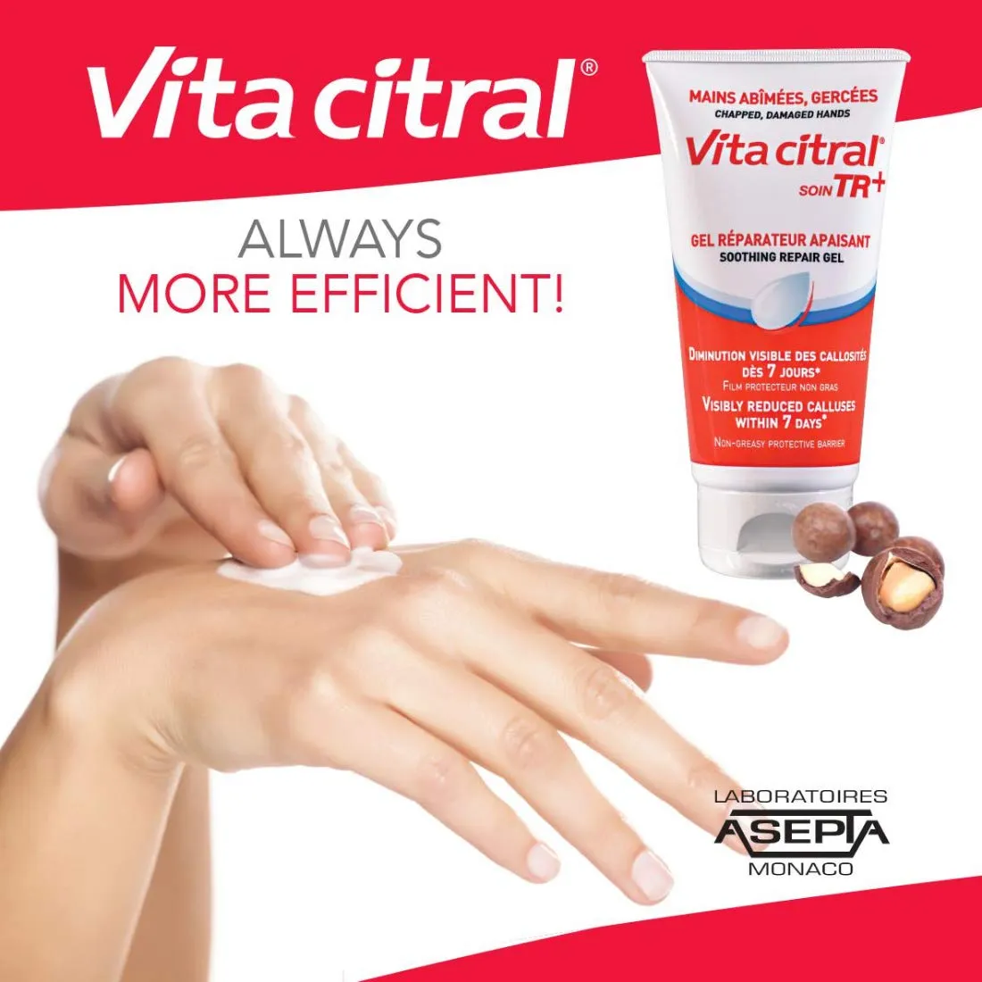 Vita Citral Soin TR  Soothing Repair Gel - Intense Soothing and Softening Gel for Hands. Take Care of Damaged or Chapped Hands, Reduce Calluses, Helps Repair Skin, Protects and Cleanses (75ml)