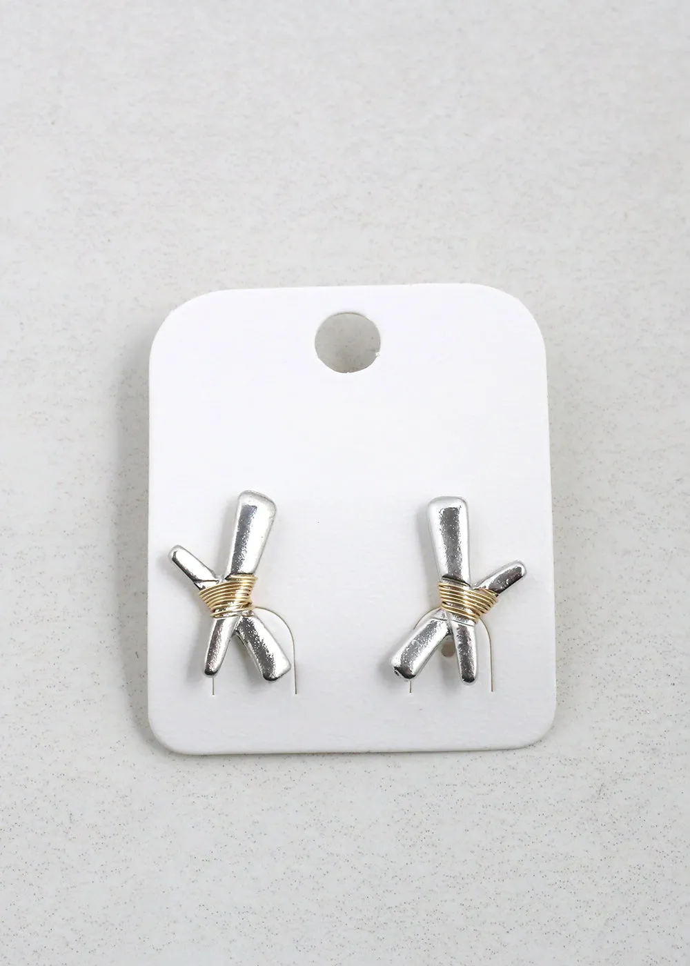 Wire Wrapped Hex Stud Earrings
