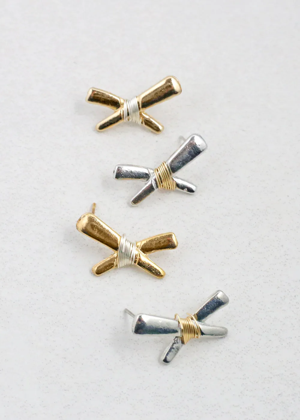 Wire Wrapped Hex Stud Earrings