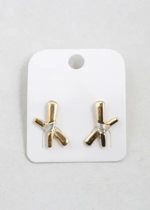 Wire Wrapped Hex Stud Earrings