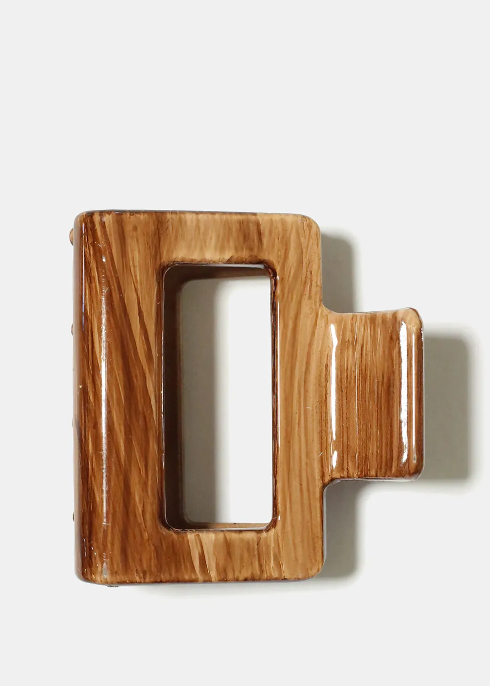 Wood Style Rectangle Hair Claw